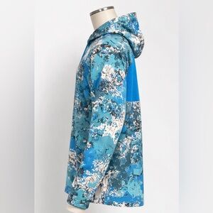 Men's Habit Fishing Hoodie UPF 40 Moisture Wicking Performance Layer Blue Camo M